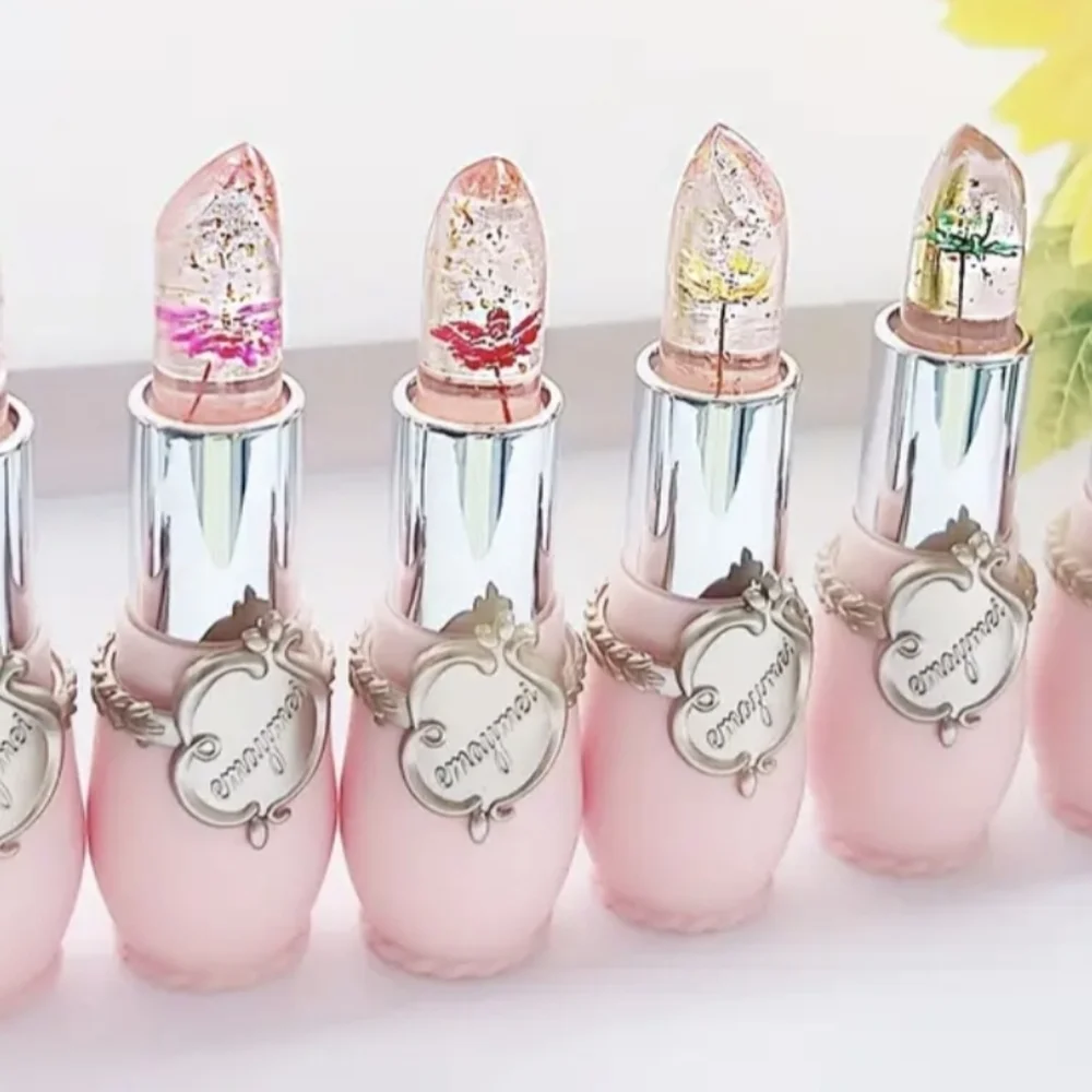 Green Flower 1 Transparent Jelly PH Change Lipstick in pink tube New in Giftable